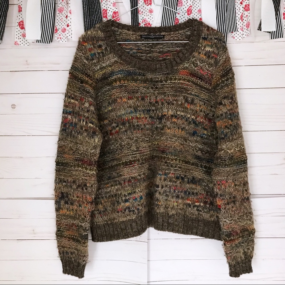 Peruvian Connection Multi Color Pullover Sweater